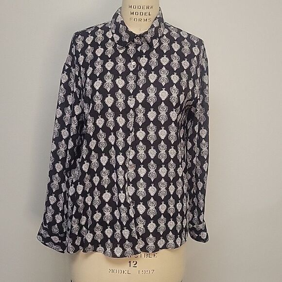 Tahari Patterned Blouse, size L - Picture 1 of 6